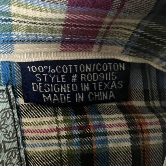 Panhandle Rough Stock Mens Multicolor Plaid Long‎ Sleeve Button Down Shirt XL - Picture 6 of 6